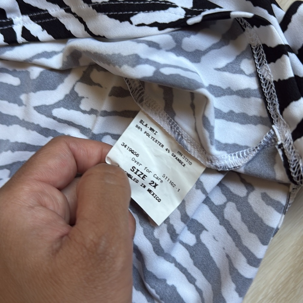 3/$10 Alyx Black and White Zebra Print 3/4 Sleeve Top - Picture 4 of 10